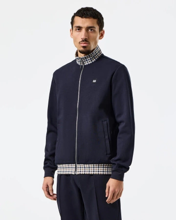 Weekend Offender Alameda Jacquard Rib Track Top Navy Kurtka Rozsuwana