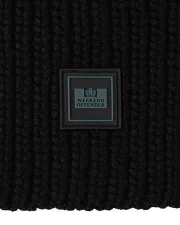 Weekend Offender Oden Rib Knit Balaclava Black