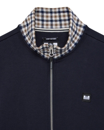Weekend Offender Alameda Jacquard Rib Track Top Navy Kurtka Rozsuwana