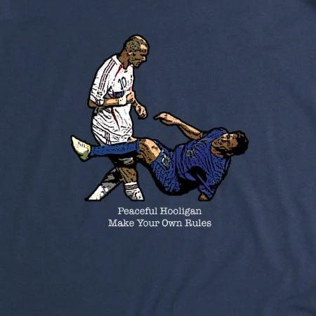 Peaceful Hooligan Zizou T-Shirt Zinedine Zidane vs Materazzi Navy Granatowy