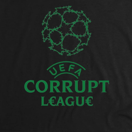 Peaceful Hooligan Corrupt League T-Shirt  Black Champions League Uefa