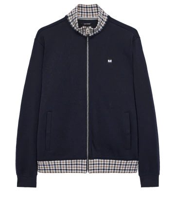 Weekend Offender Alameda Jacquard Rib Track Top Navy Kurtka Rozsuwana