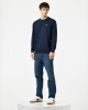 Weekend Offender Vega Sweat With Check Piping Detail Navy/Mid House Check Bluza bez kaptura