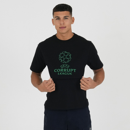 Peaceful Hooligan Corrupt League T-Shirt  Black Champions League Uefa