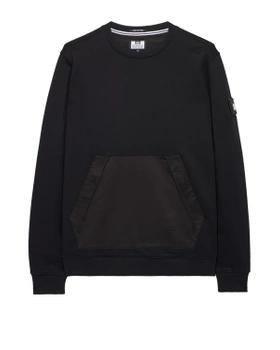 Weekend Offender Tuero Crew With Woven Cotton Pocket Black