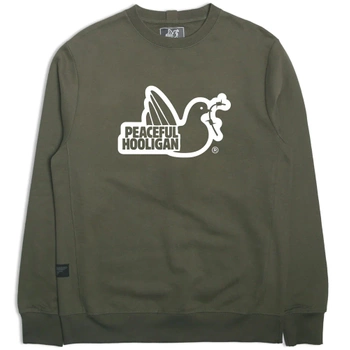 Peaceful Hooligan Outline Sweatshirt Olive
