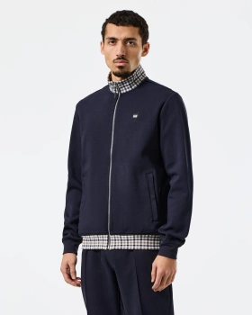 Weekend Offender Alameda Jacquard Rib Track Top Navy Kurtka Rozsuwana