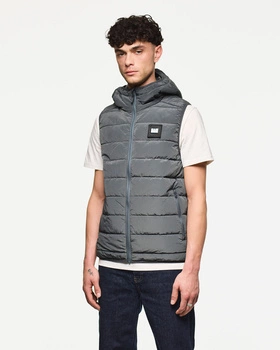 Weekend Offender Toronto Padded Gilet With Hood Cyclone Kamizelka z kapturem Szara